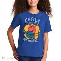 Easily Distracted By Hippos Hippopotamus Hippo Gift Kids T-Shirt thumb 2
