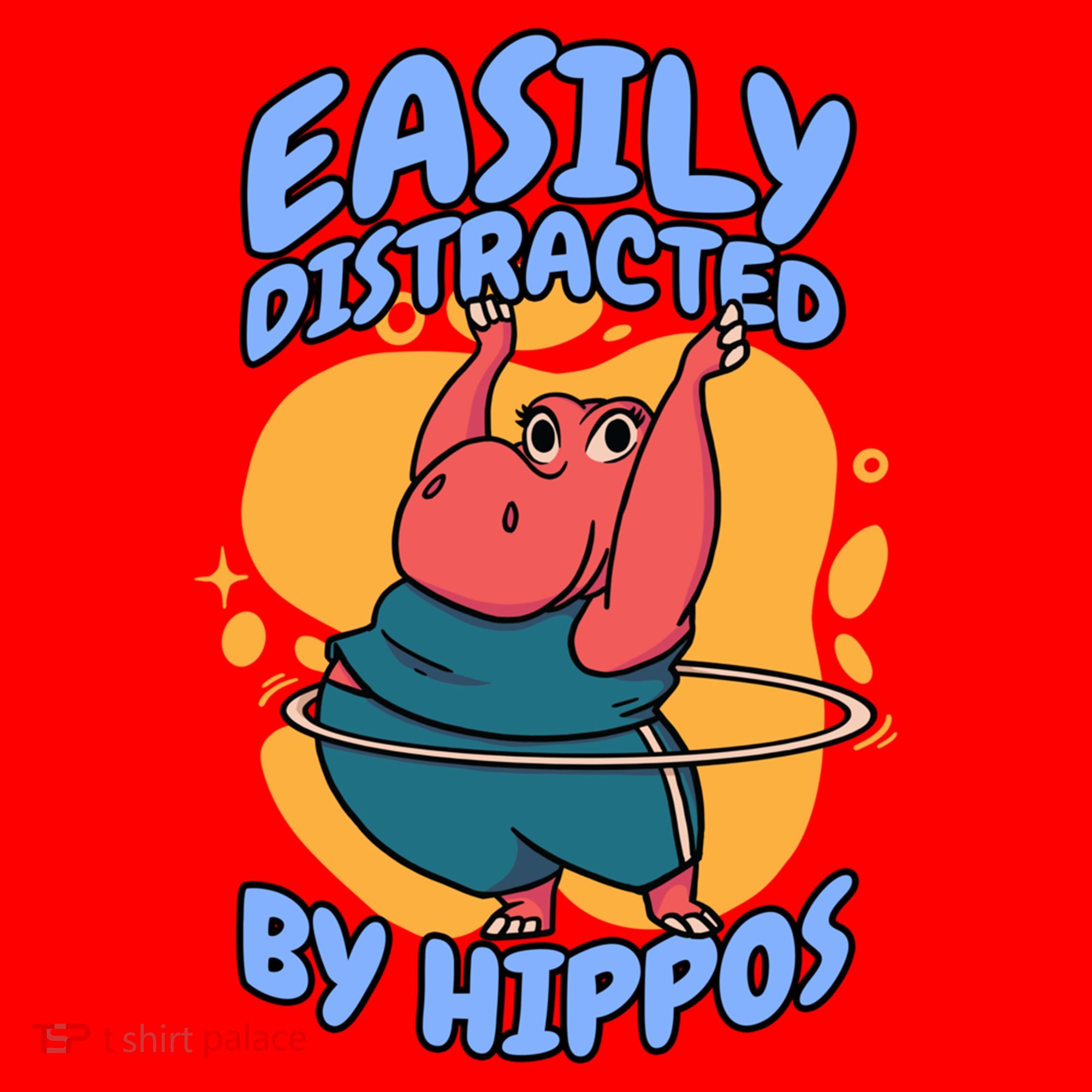 Easily Distracted By Hippos Hippopotamus Hippo Gift Santa Hat