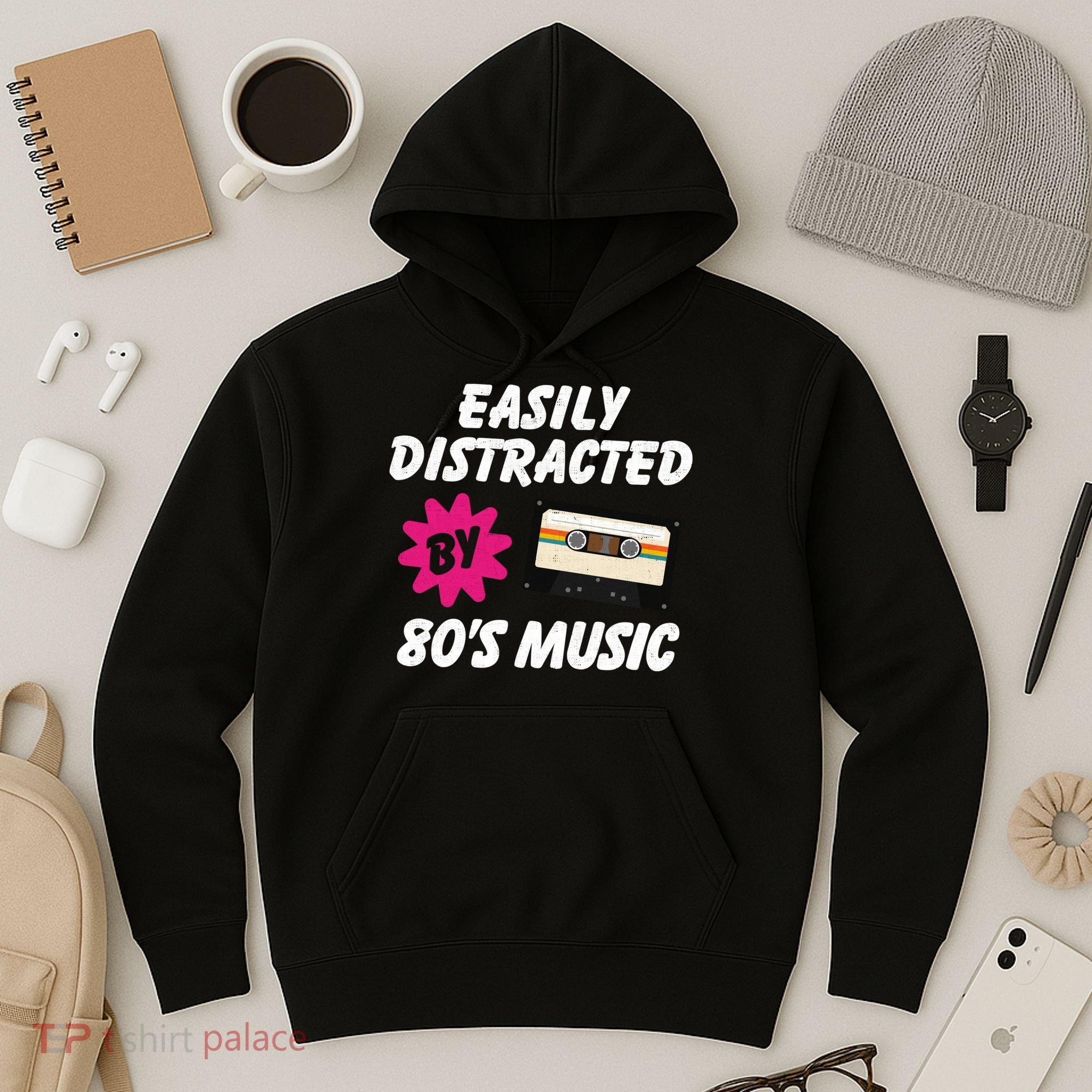 Easily Distracted By 80s Hoodie