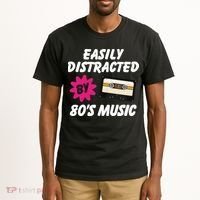 Easily Distracted By 80s Tall T-Shirt thumb 2