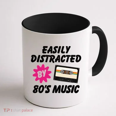 Easily Distracted By 80s Coffee Mug back