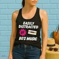 Easily Distracted By 80s Women's Tank Top thumb 2
