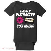 Easily Distracted By 80s Baby Bodysuit thumb 0