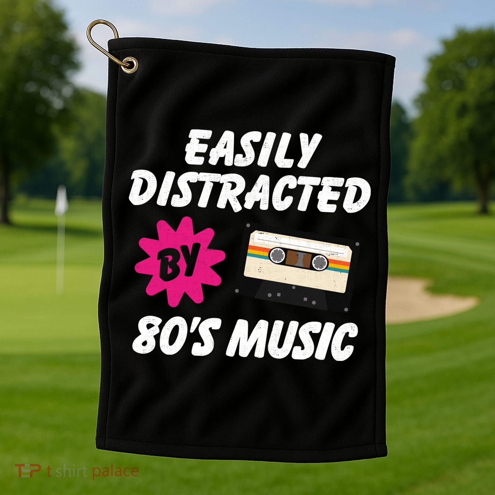 Easily Distracted By 80s Golf Towel