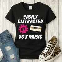 Easily Distracted By 80s Women's T-Shirt thumb 3