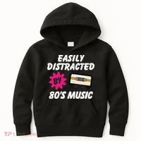 Easily Distracted By 80s Kids Hoodie thumb 0