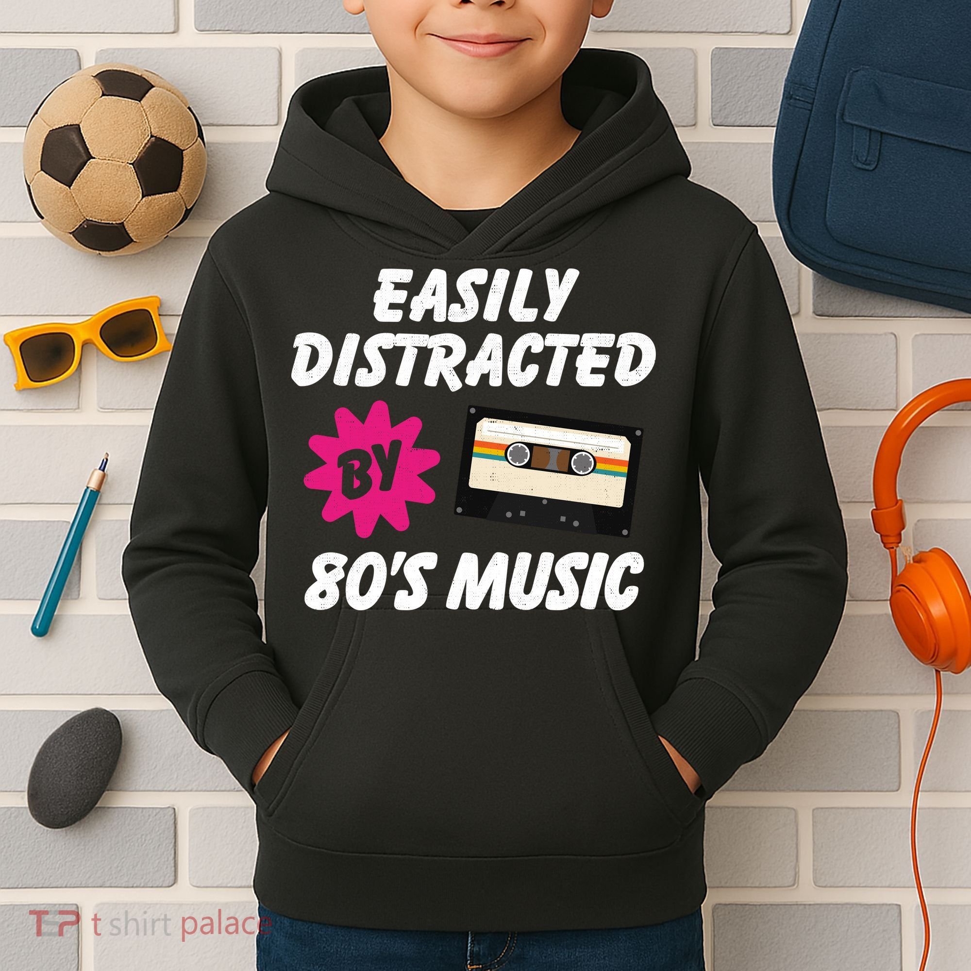 Easily Distracted By 80s Kids Hoodie