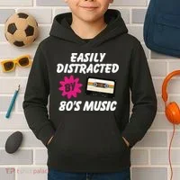 Easily Distracted By 80s Kids Hoodie thumb 2