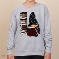 Easily Distracted By Books & Gnomes Garden Gnome Book Lover Women's Sweatshirt thumb 0