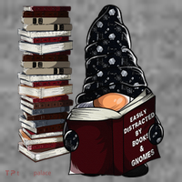 Easily Distracted By Books & Gnomes Garden Gnome Book Lover Toddler Hoodie thumb 2