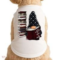 Easily Distracted By Books & Gnomes Garden Gnome Book Lover Doggie Tank thumb 0