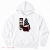 Easily Distracted By Books & Gnomes Garden Gnome Book Lover Hoodie thumb 0