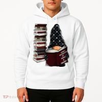 Easily Distracted By Books & Gnomes Garden Gnome Book Lover Hoodie thumb 2