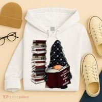 Easily Distracted By Books & Gnomes Garden Gnome Book Lover Hoodie thumb 4