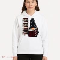 Easily Distracted By Books & Gnomes Garden Gnome Book Lover Hoodie thumb 5