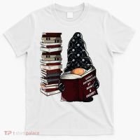 Easily Distracted By Books & Gnomes Garden Gnome Book Lover T-Shirt thumb 0