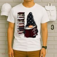 Easily Distracted By Books & Gnomes Garden Gnome Book Lover T-Shirt thumb 6