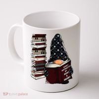 Easily Distracted By Books & Gnomes Garden Gnome Book Lover Coffee Mug thumb 0