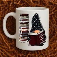 Easily Distracted By Books & Gnomes Garden Gnome Book Lover Coffee Mug thumb 2