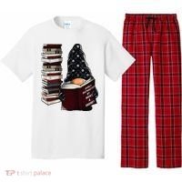 Easily Distracted By Books & Gnomes Garden Gnome Book Lover Pajama Set thumb 0