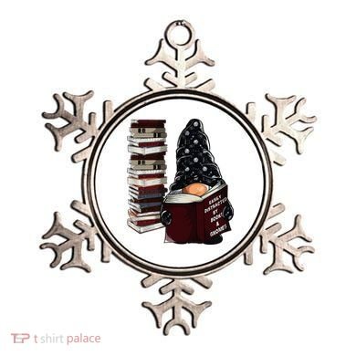 Easily Distracted By Books & Gnomes Garden Gnome Book Lover Ornament