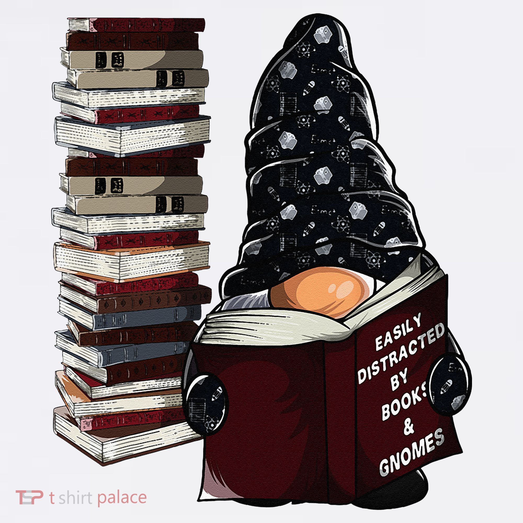 Easily Distracted By Books & Gnomes Garden Gnome Book Lover Women's Tank Top