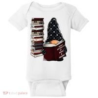 Easily Distracted By Books & Gnomes Garden Gnome Book Lover Baby Bodysuit thumb 0