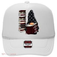 Easily Distracted By Books & Gnomes Garden Gnome Book Lover Hat thumb 0