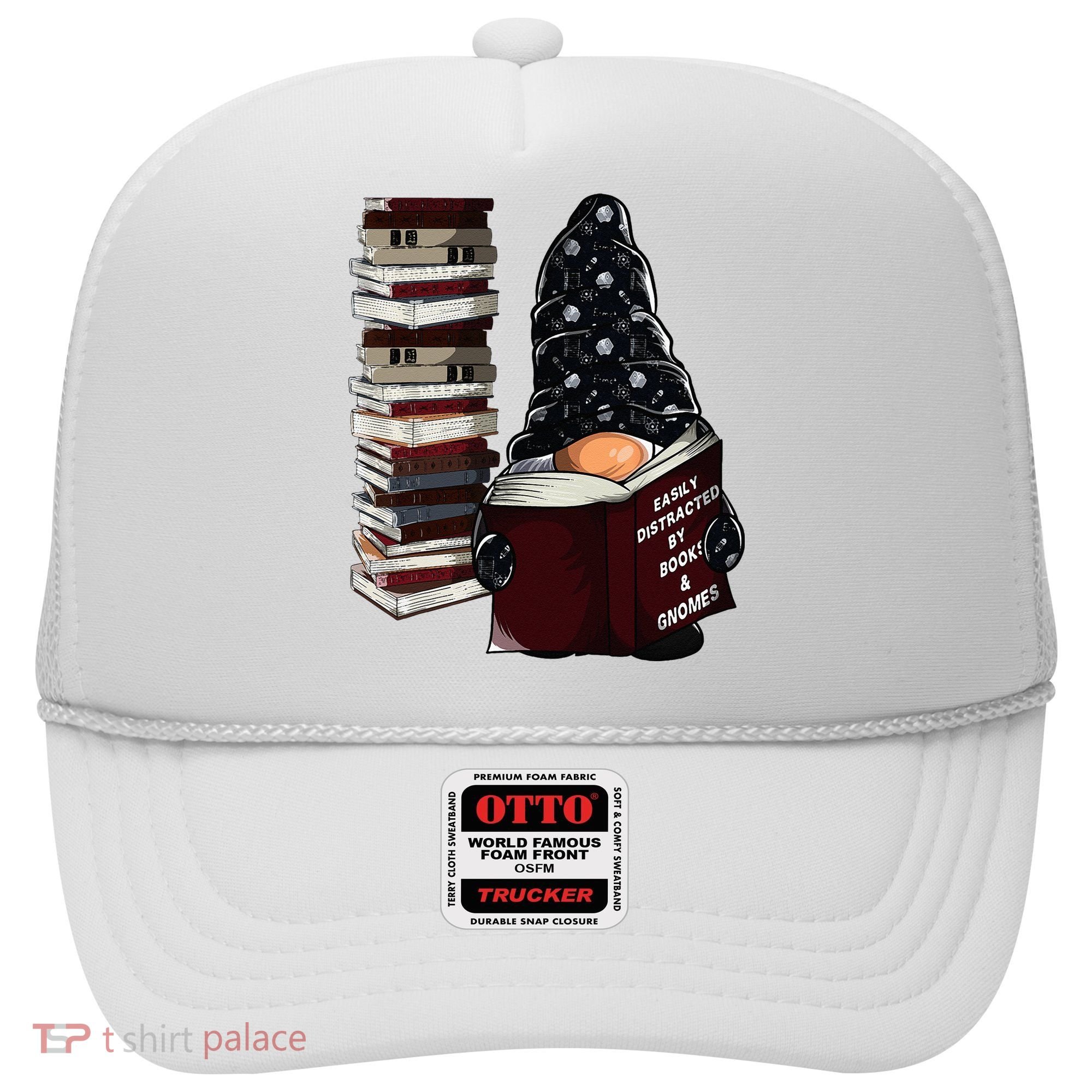 Easily Distracted By Books & Gnomes Garden Gnome Book Lover Hat