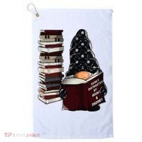Easily Distracted By Books & Gnomes Garden Gnome Book Lover Golf Towel thumb 0