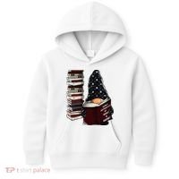Easily Distracted By Books & Gnomes Garden Gnome Book Lover Kids Hoodie thumb 0