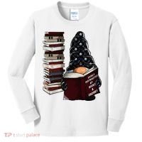 Easily Distracted By Books & Gnomes Garden Gnome Book Lover Kids Long Sleeve Shirt thumb 0