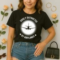 Easily Distracted By Airplanes Funny Flying Plane Gift Comfort Colors Boxy T-Shirt thumb 2