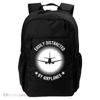 Easily Distracted By Airplanes Funny Flying Plane Gift Backpack