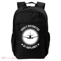Easily Distracted By Airplanes Funny Flying Plane Gift Backpack thumb 0