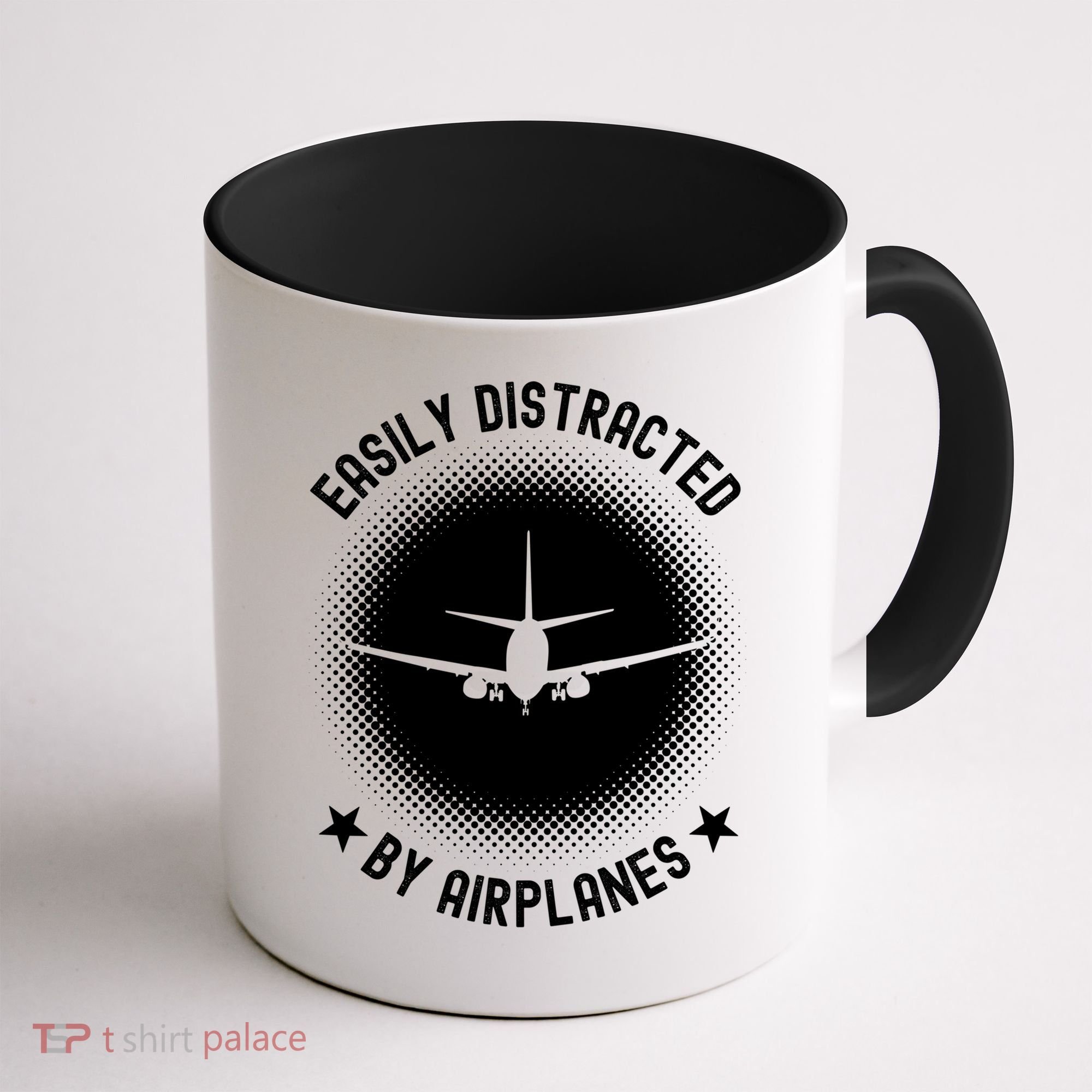 Easily Distracted By Airplanes Funny Flying Plane Gift Coffee Mug