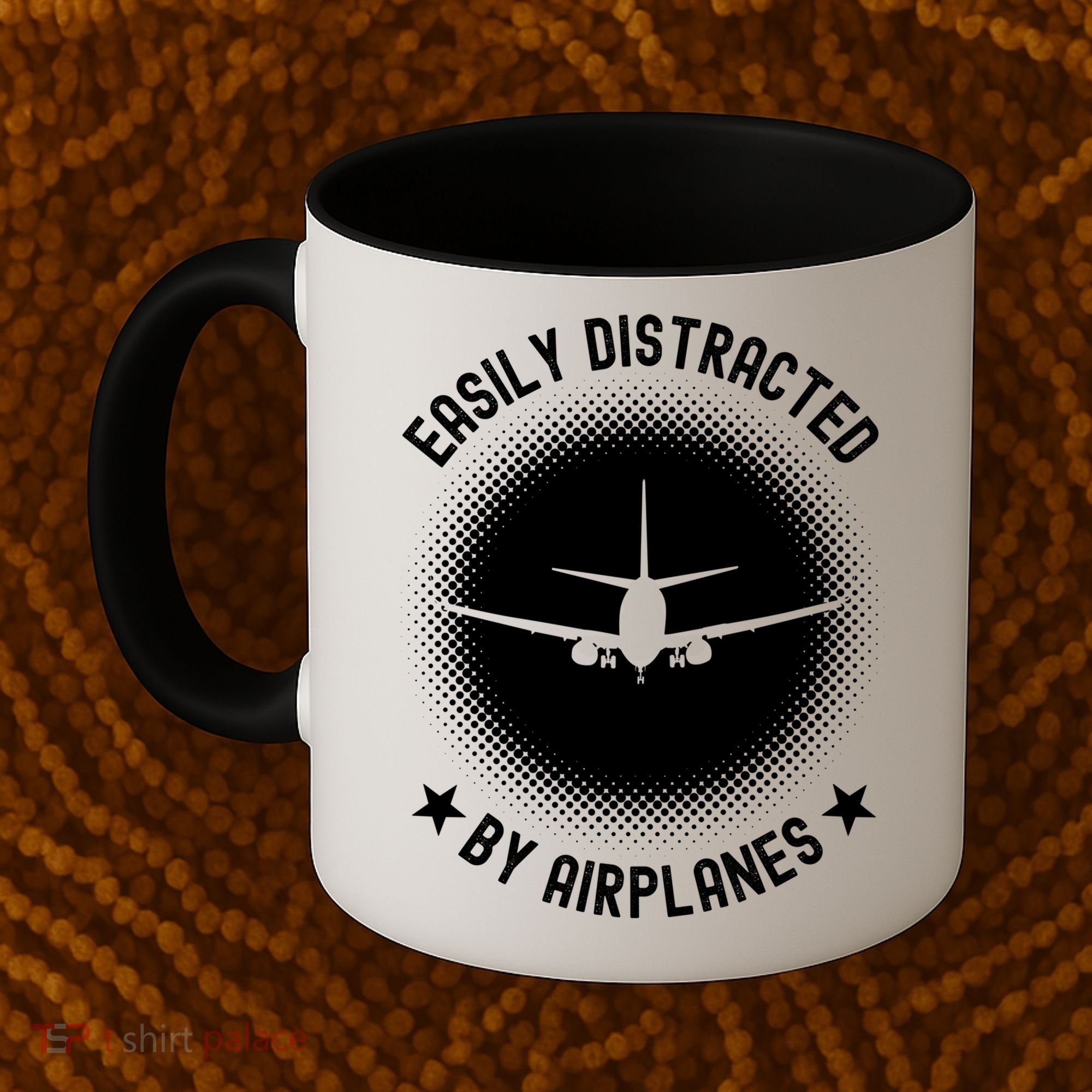 Easily Distracted By Airplanes Funny Flying Plane Gift Coffee Mug