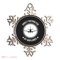 Easily Distracted By Airplanes Funny Flying Plane Gift Ornament thumb 0
