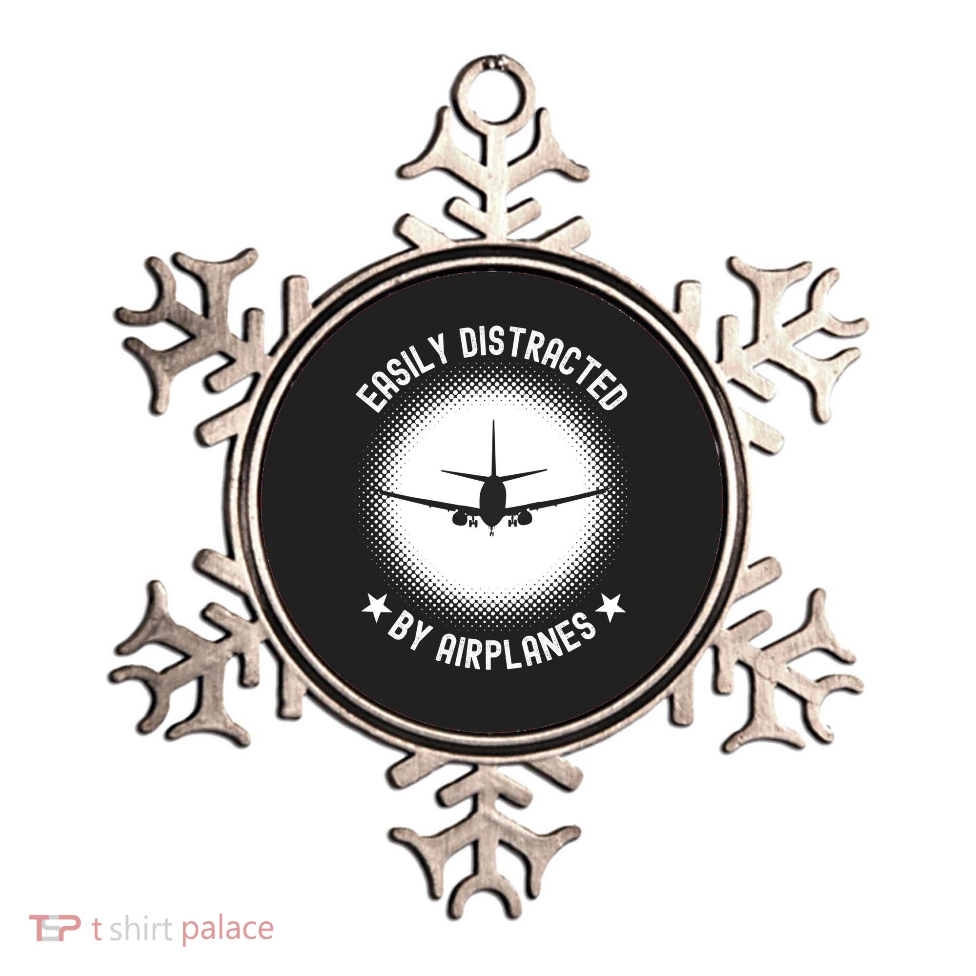 Easily Distracted By Airplanes Funny Flying Plane Gift Ornament