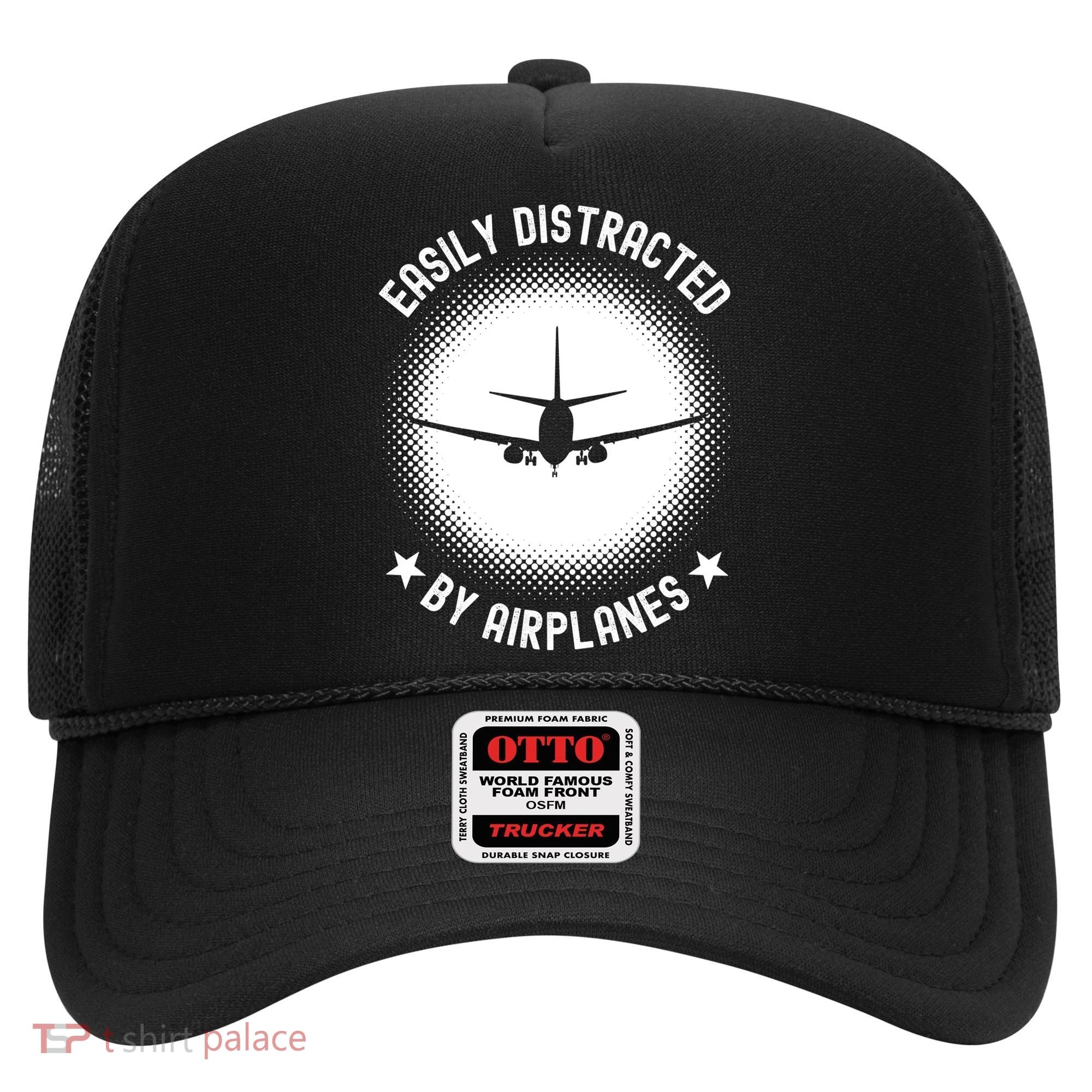 Easily Distracted By Airplanes Funny Flying Plane Gift Hat