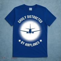 Easily Distracted By Airplanes Funny Flying Plane Gift T-Shirt thumb 5