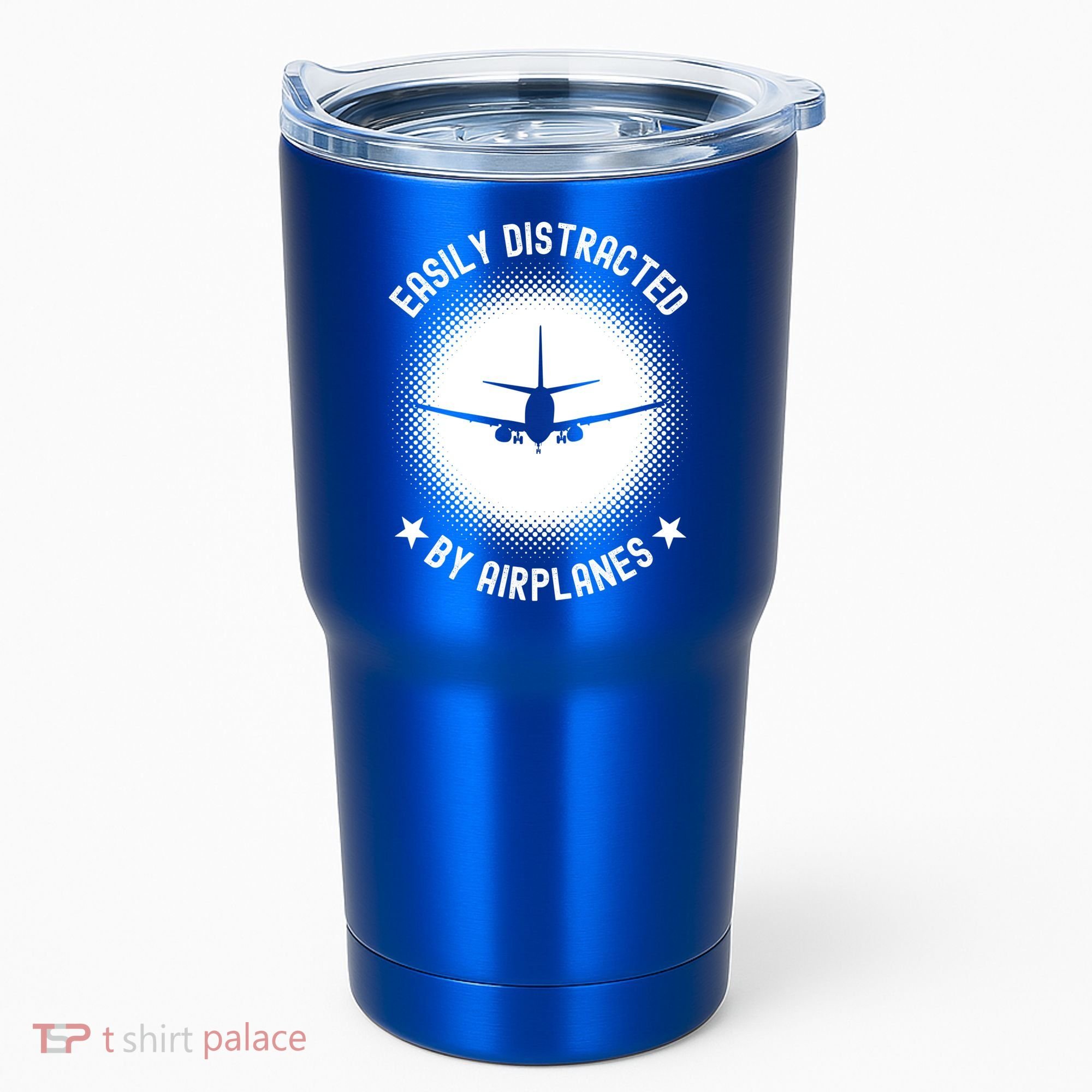 Easily Distracted By Airplanes Funny Flying Plane Gift Tumbler