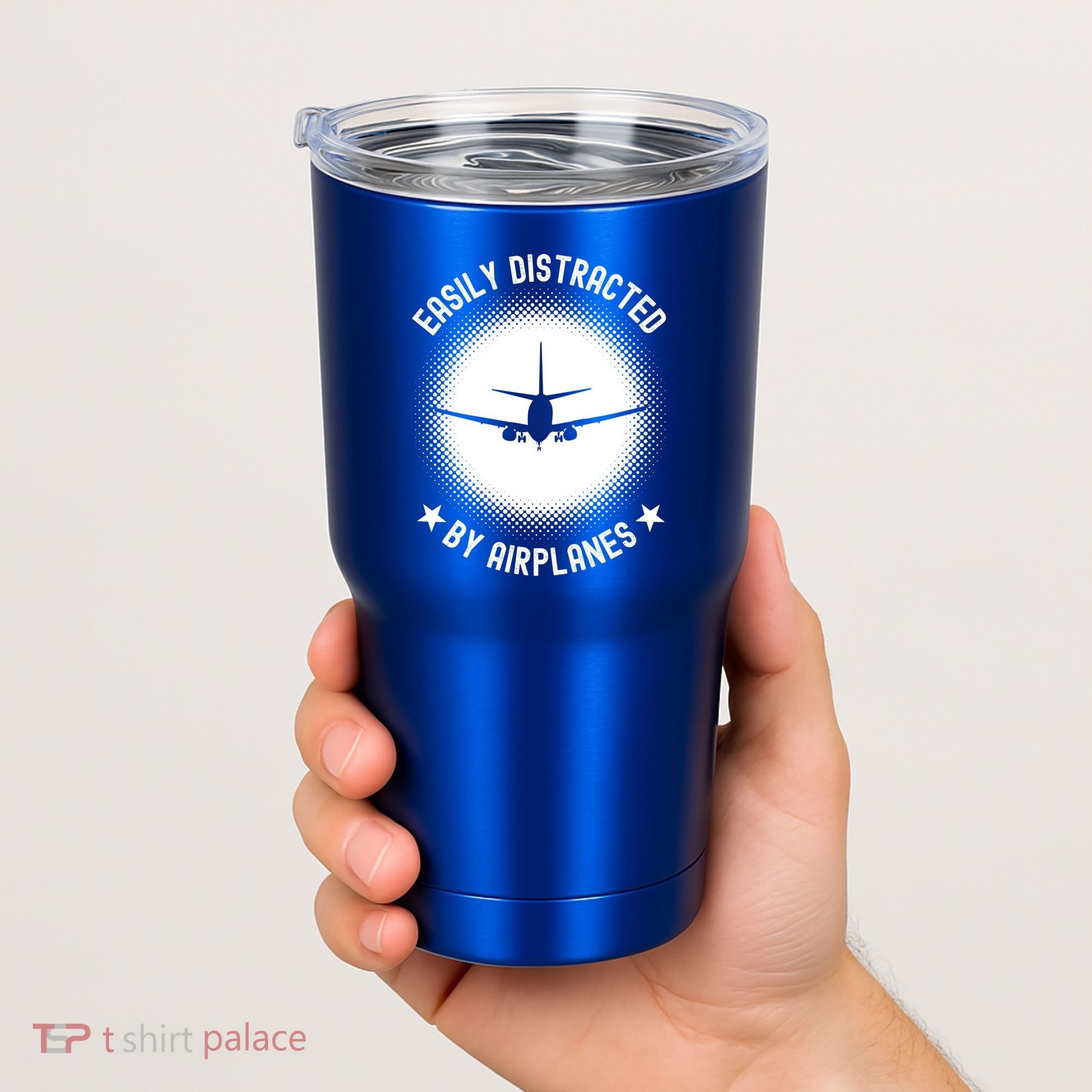Easily Distracted By Airplanes Funny Flying Plane Gift Tumbler