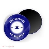 Easily Distracted By Airplanes Funny Flying Plane Gift Magnet thumb 0