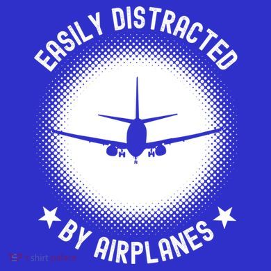 Easily Distracted By Airplanes Funny Flying Plane Gift Tie-Dye Long Sleeve Shirt