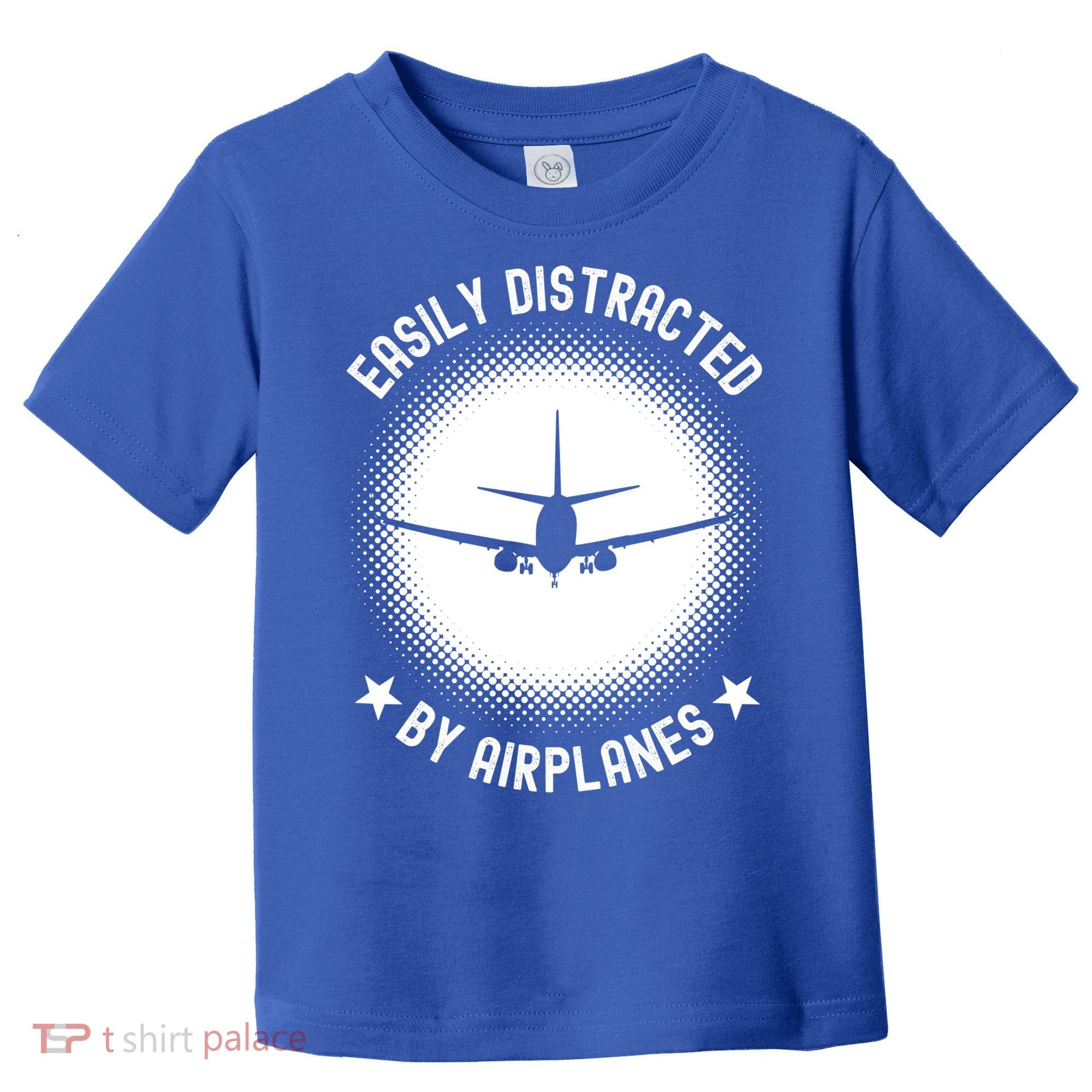 Easily Distracted By Airplanes Funny Flying Plane Gift Toddler T-Shirt