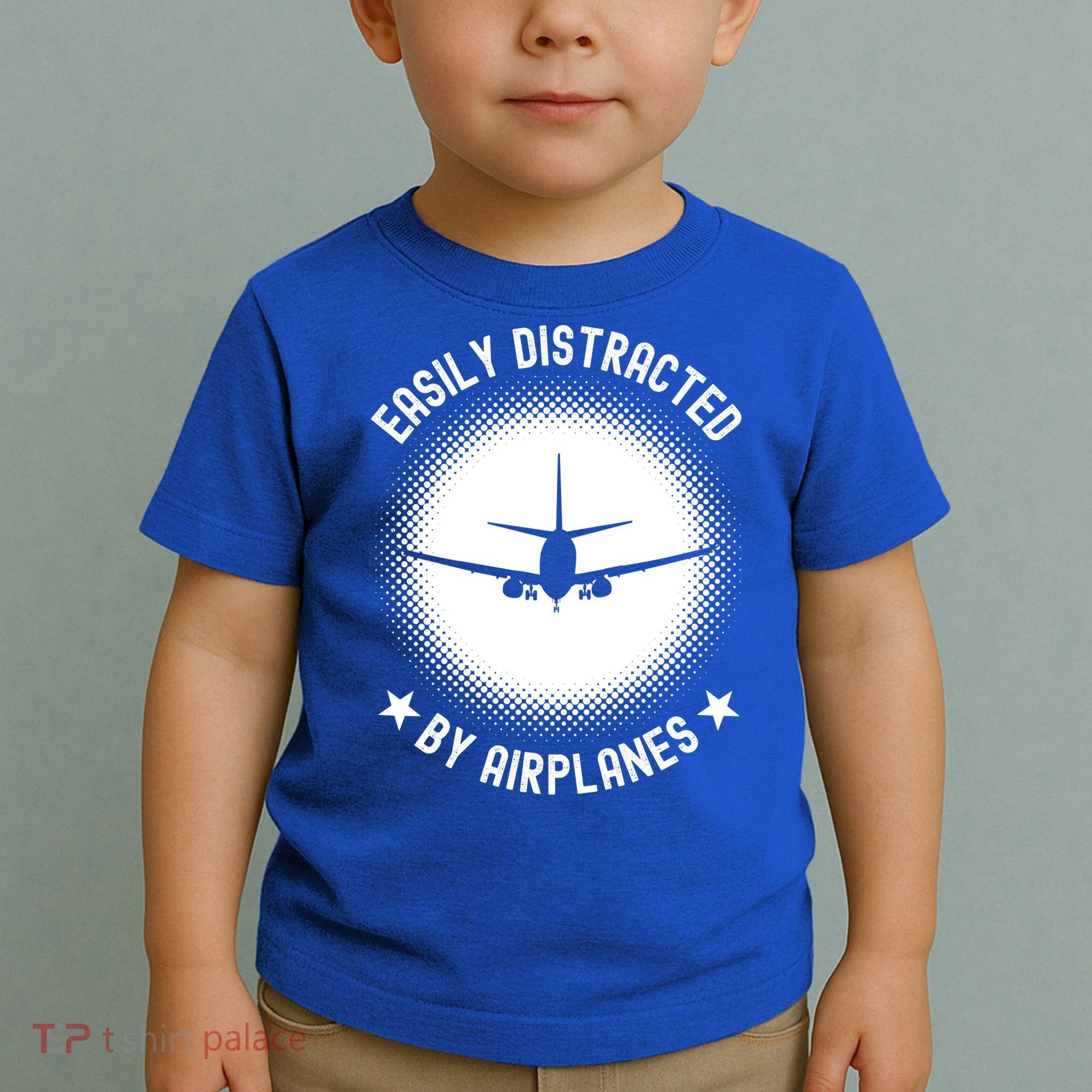 Easily Distracted By Airplanes Funny Flying Plane Gift Toddler T-Shirt