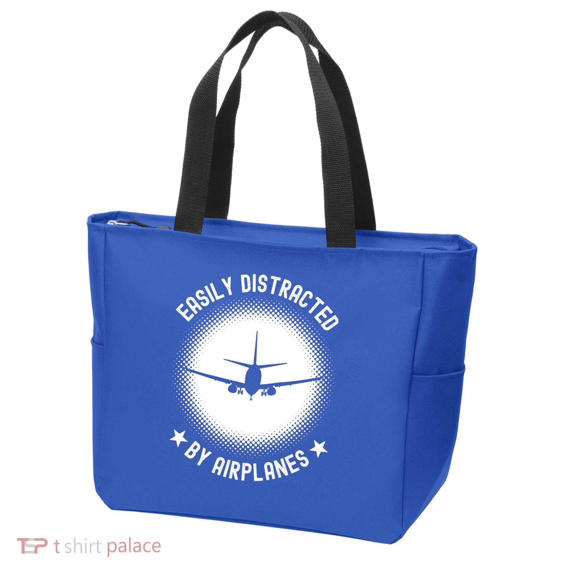 Easily Distracted By Airplanes Funny Flying Plane Gift Tote Bag
