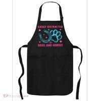 Easily Distracted By Dogs And Horses Animal Lover Apron thumb 0