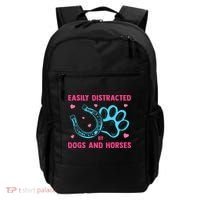 Easily Distracted By Dogs And Horses Animal Lover Backpack thumb 0